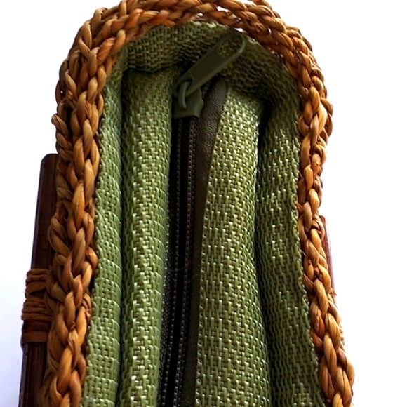 HANDBAG Straw with Wooden Handles - Picture 4 of 6